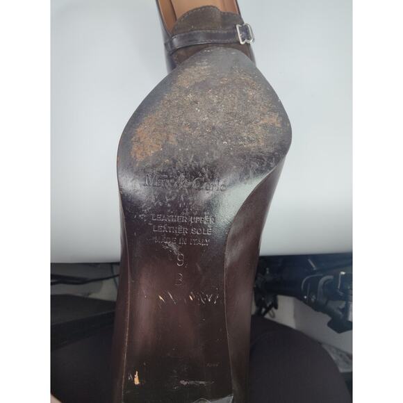 Vintage Y2K pointed toe Brown Max de Carlo kitten heel Sz 9 - Picture 6 of 8